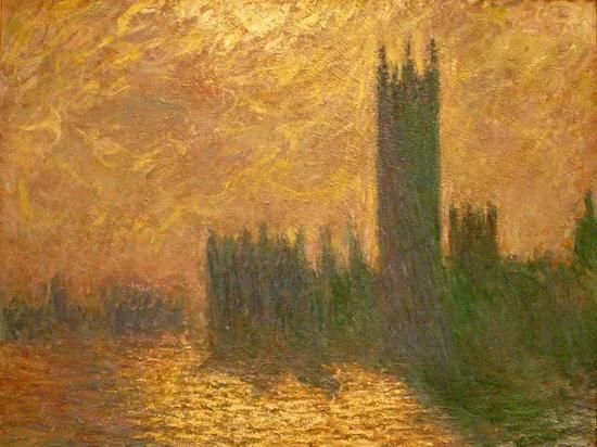 印象派画家莫奈的代表画作《议会大厦》