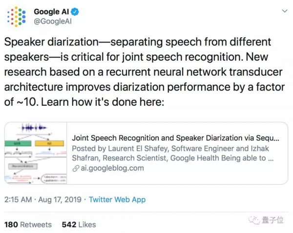 8倍提升表现：谷歌新算法，从多人对话里分清谁在发言，错误率降到2%