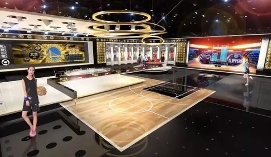 腾讯体育为转播NBA比赛新建的演播室
