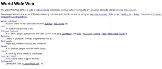 世界上第一个网站  http://info.cern.ch/hypertext/WWW/TheProject.html