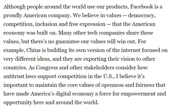 Facebook发公开声明批判中国 这些理由让人莫名其妙！