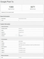 谷歌 Pixel 7a 手机现身 Geekbench:搭载 Tensor G2 处理器