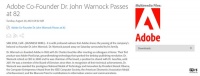 Adobe 联合创始人 John Warnock 博士去世，享年 82 岁