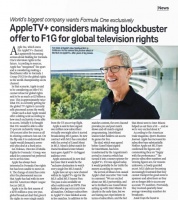 消息称苹果计划为Apple TV+购买F1独家流媒体转播权，20亿美元/年