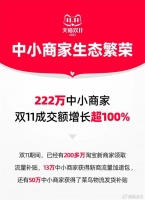 天猫双11:超220万中小商家成交翻倍