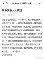 据说拼多多新建了一个几十人规模的大模型团队……
