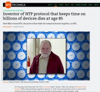 NTP发明人大卫·米尔斯逝世：享年85岁，为数十亿台设备管理时间