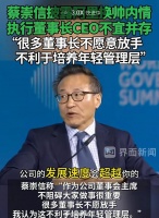 蔡崇信谈阿里换帅:执行董事长CEO不宜并存…
