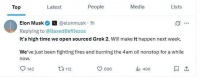 马斯克宣布将开源Grok 2模型