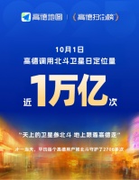 调用北斗日定位量近1万亿次，高德创民用导航服务新纪录