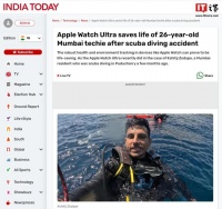 苹果Apple Watch Ultra上浮警报功能救潜水员一命