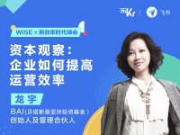 BAI龙宇：企业要有灾备意识，提升常态化效率 | WISE x 新效率时代峰会