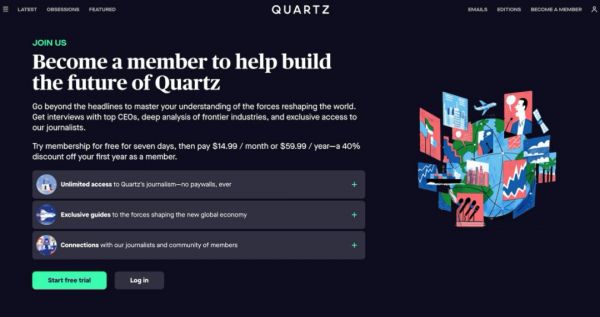 打破付费会员的“天花板”：Quartz的高端内容路线是否可行？