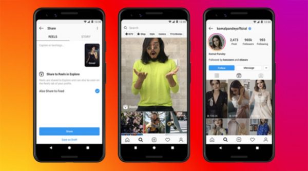 像TikTok一样，Instagram Reels允许用户录制、编辑15秒的视频