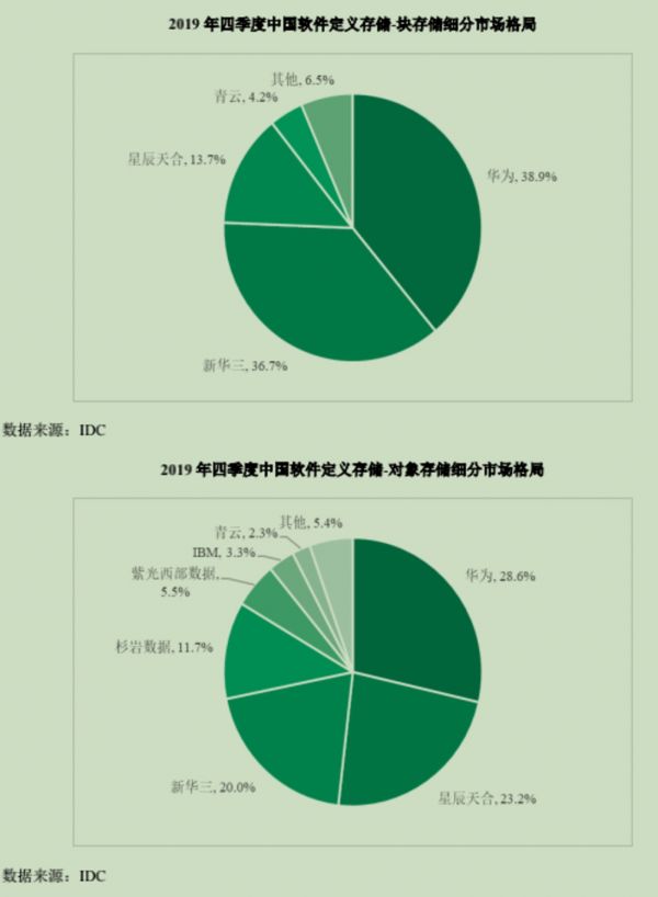 2019中国软件定义存储市场份额情况